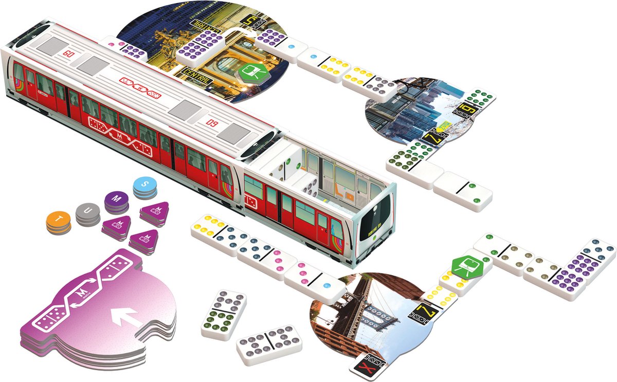 Tactic Metro Domino: New York Edition – Bordspel – Luxe Uitvoering – Strategisch Dominospel met Stations en Metrofiches – Vanaf 10 Jaar – 2 tot 4 Spelers