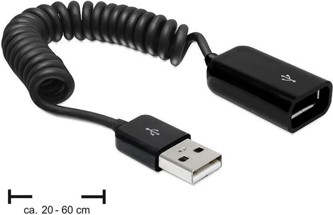 Delock USB2.0 Verlengkabel 0,6m - 2A - Zwart