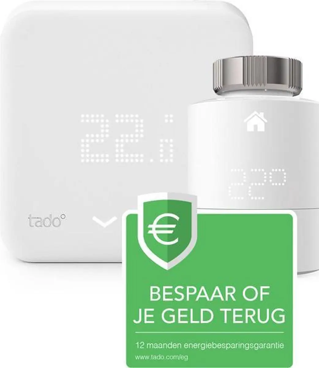 Tado Slimme Thermostaat Starterkit V3+ - 2 Radiatorknoppen Wit