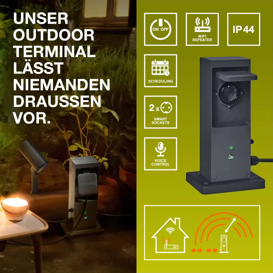 Osram SMART+ WIFI Outdoor Terminal Wandcontactdoos Wit IP44