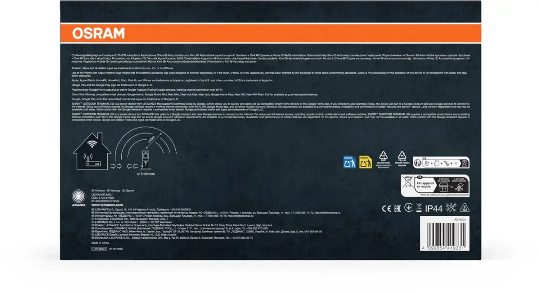 Osram SMART+ WIFI Outdoor Terminal Wandcontactdoos Wit IP44 - afbeelding 6 van 6