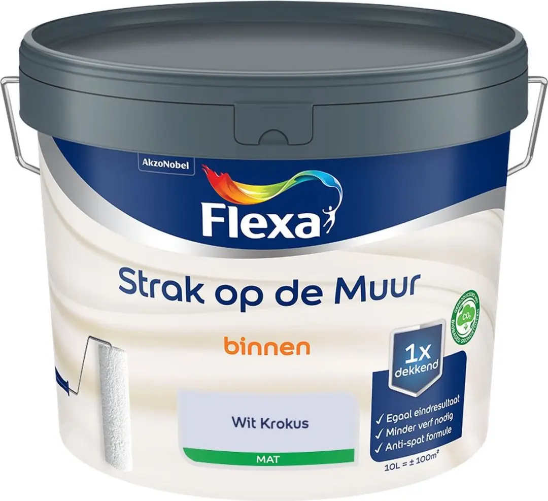 Flexa Strak Op De Muur Binnen Mat Wit Krokus Mengverf 10L