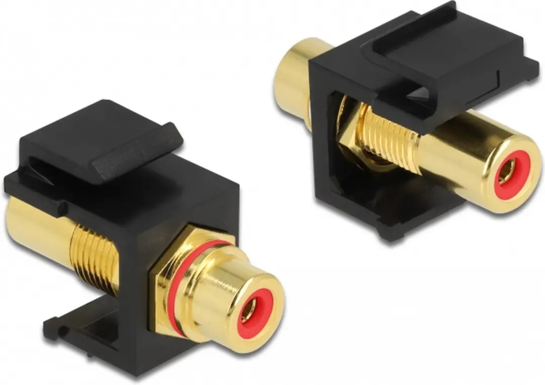 Delock Tulp Keystone Module - Audio Rechts Rood - Verguld
