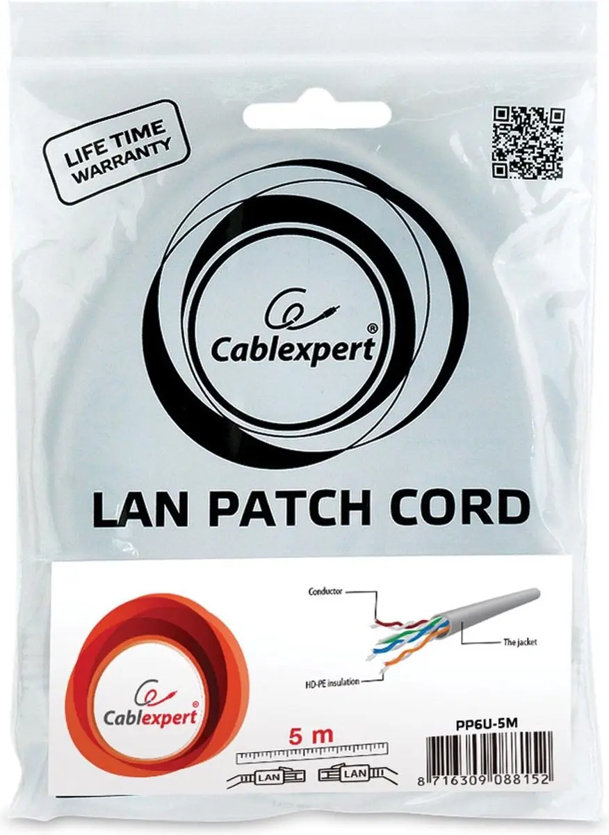 Gembird Cablexpert CAT6 UTP Netwerkkabel 5m - Grijs