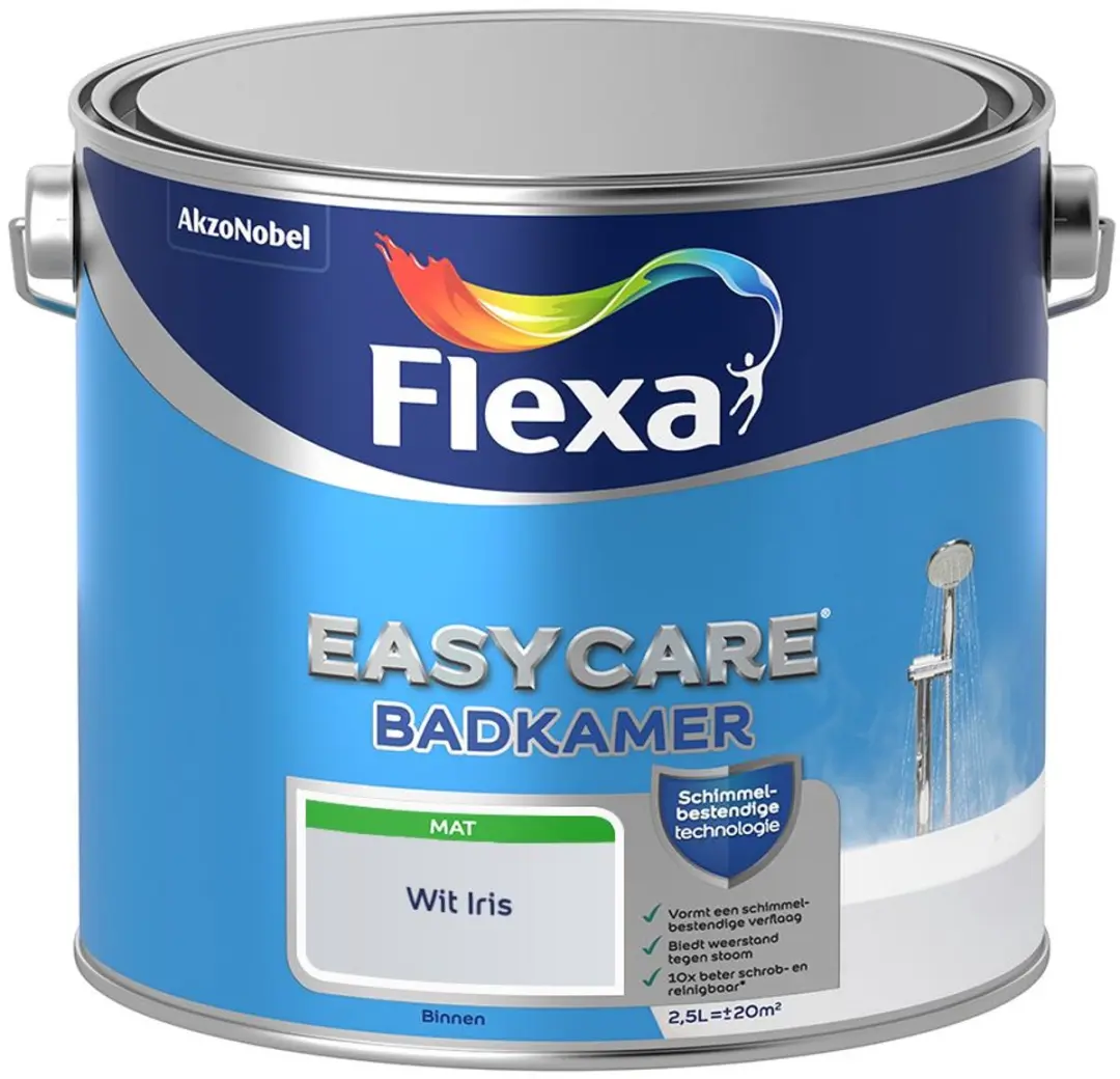Flexa Easycare Badkamer Mengverf 2,5L - Wit Iris