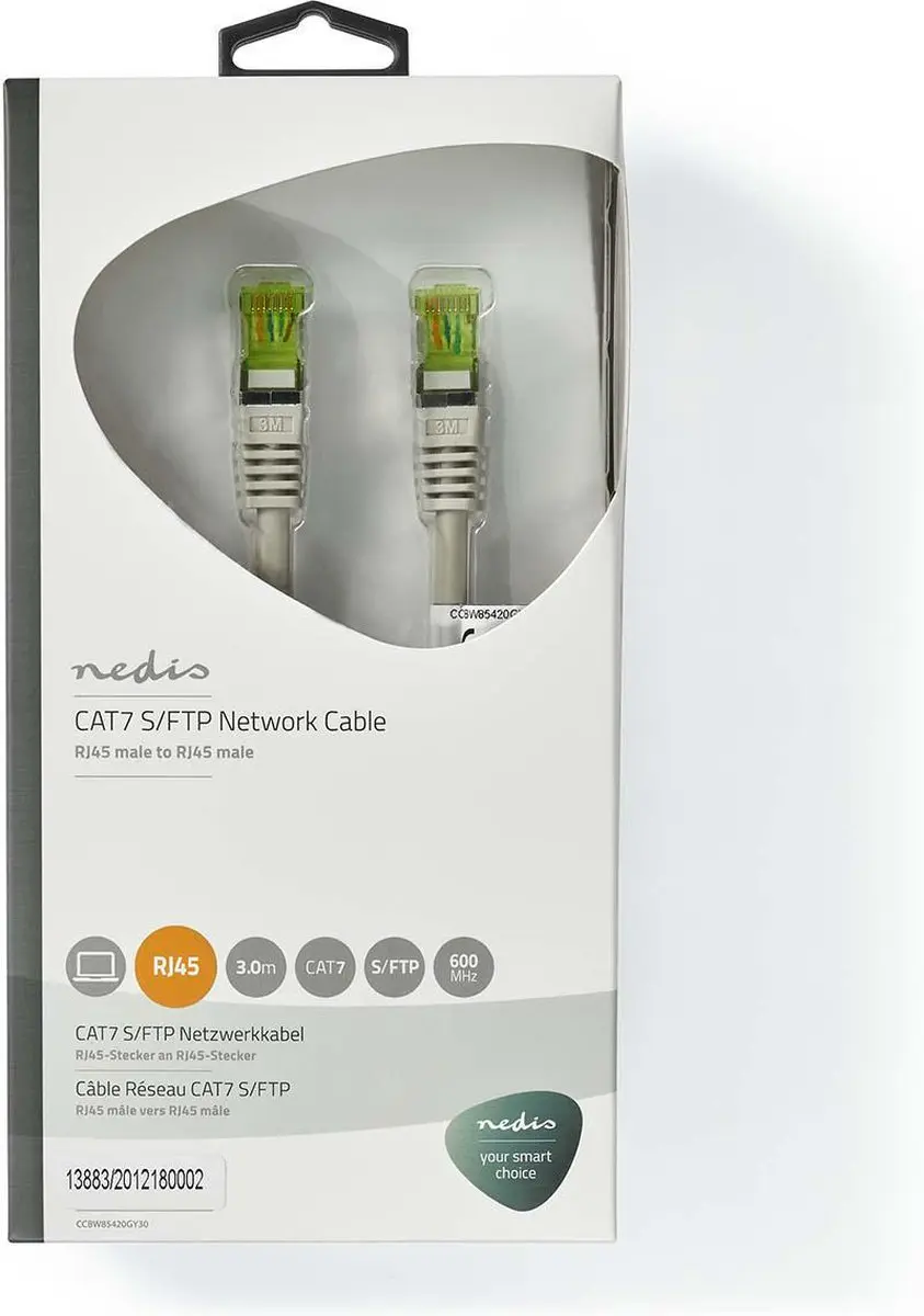 Nedis CAT7 Netwerkkabel CCBW85420GY30 - 3m - Grijs - afbeelding 6 van 6