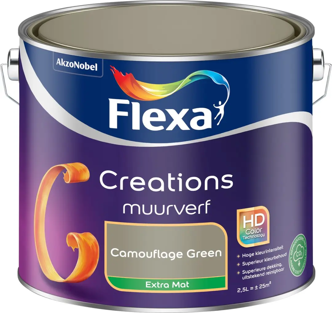 Flexa Creations Muurverf Extra Mat Camouflage Green 2,5L