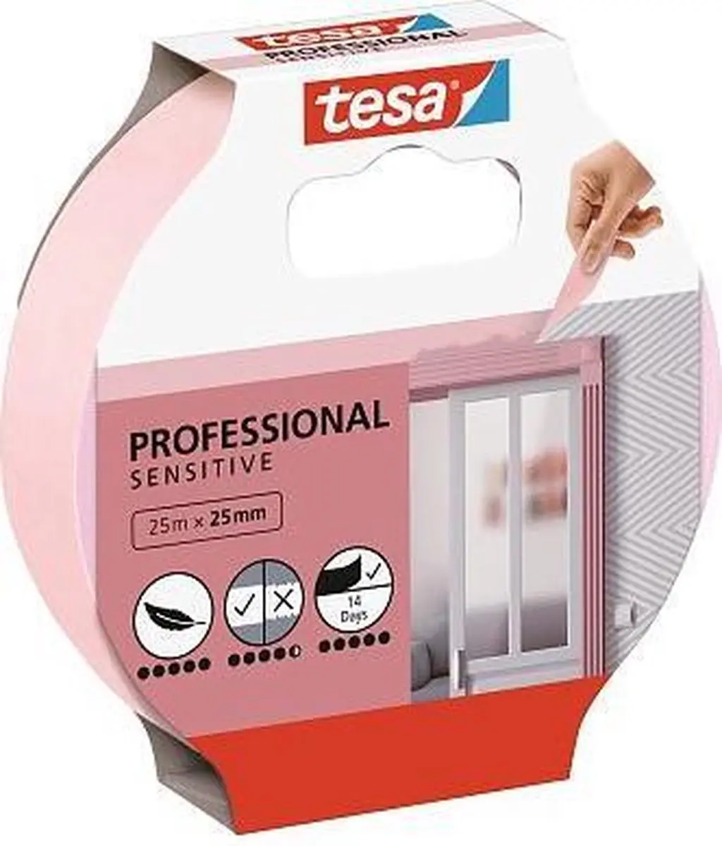 Tesa Professional Sensitive 56267-00000-01 Schilderstape Roze - 2x25m x25mm