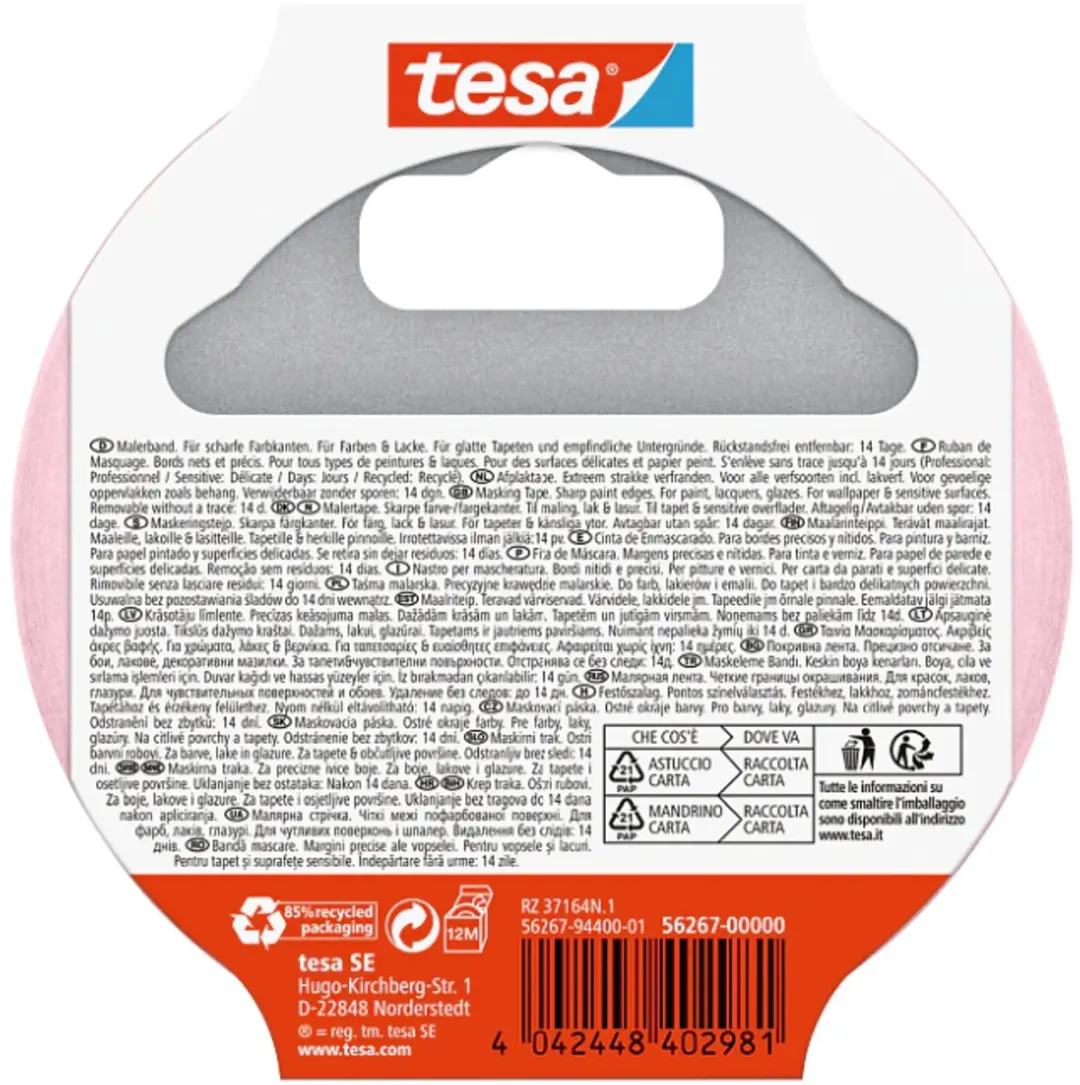 Tesa Professional Sensitive 56267-00000-01 Schilderstape Roze - 2x25m x25mm