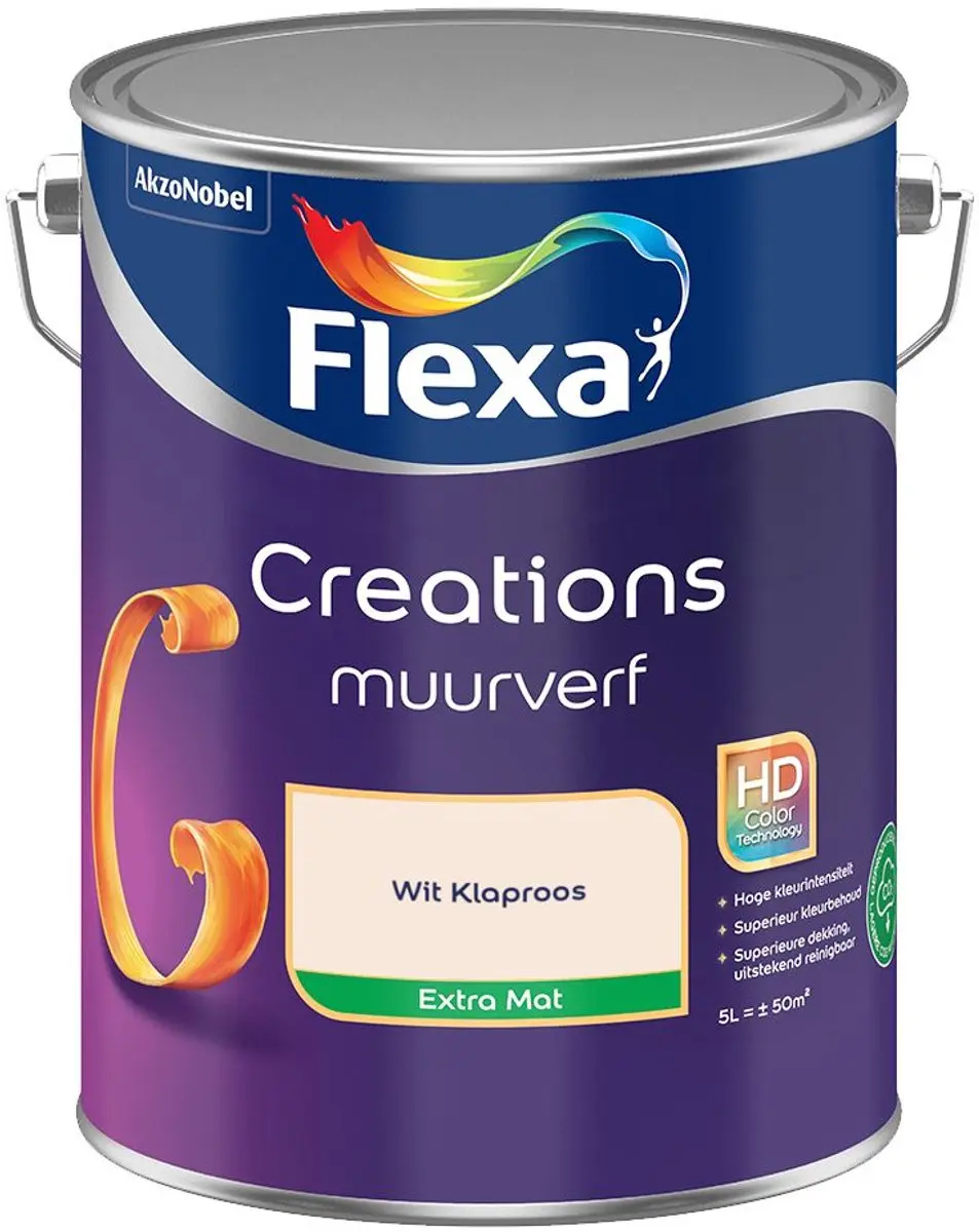Flexa Creations Muurverf Extra Mat Wit Klaproos 5L