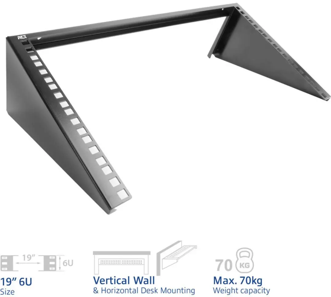ACT Verticale Montagebeugel 19" 6HE - Zwart