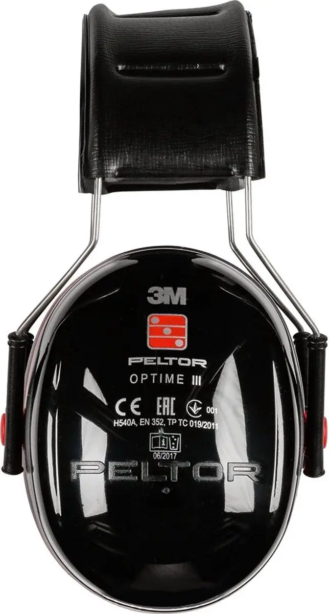 3M Peltor Optime III H540A Oorkappen - Zwart/Rood