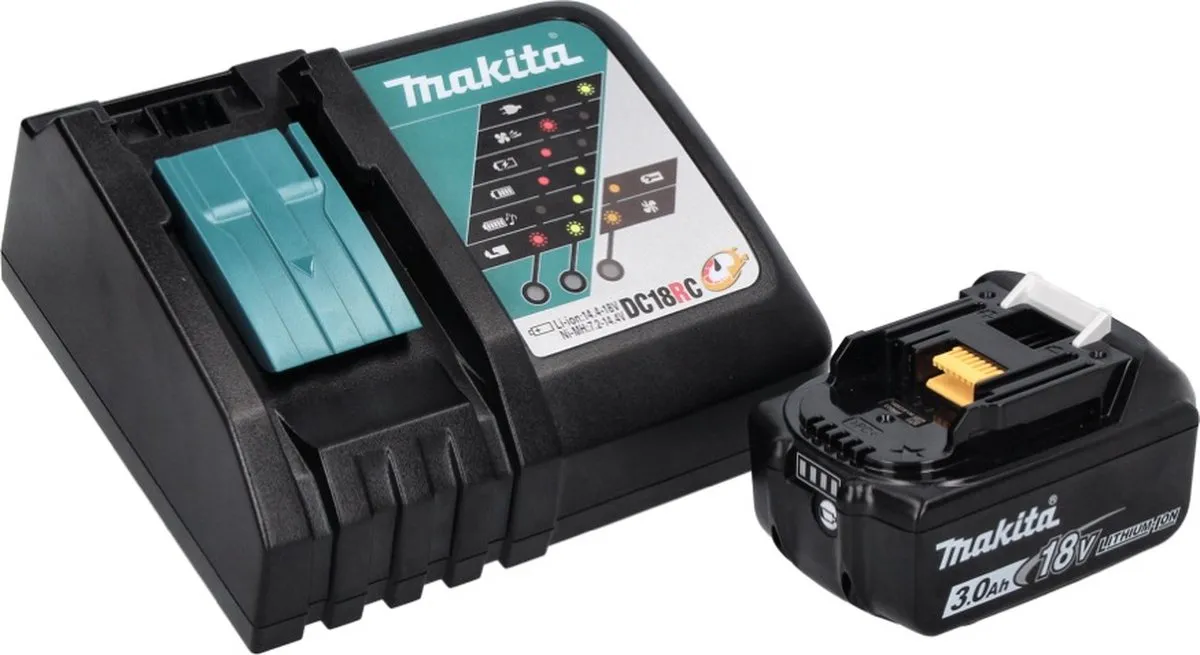 Makita DBN500RF1J Staande Spijkermachine 18V - 3.0Ah - Inclusief accu & lader