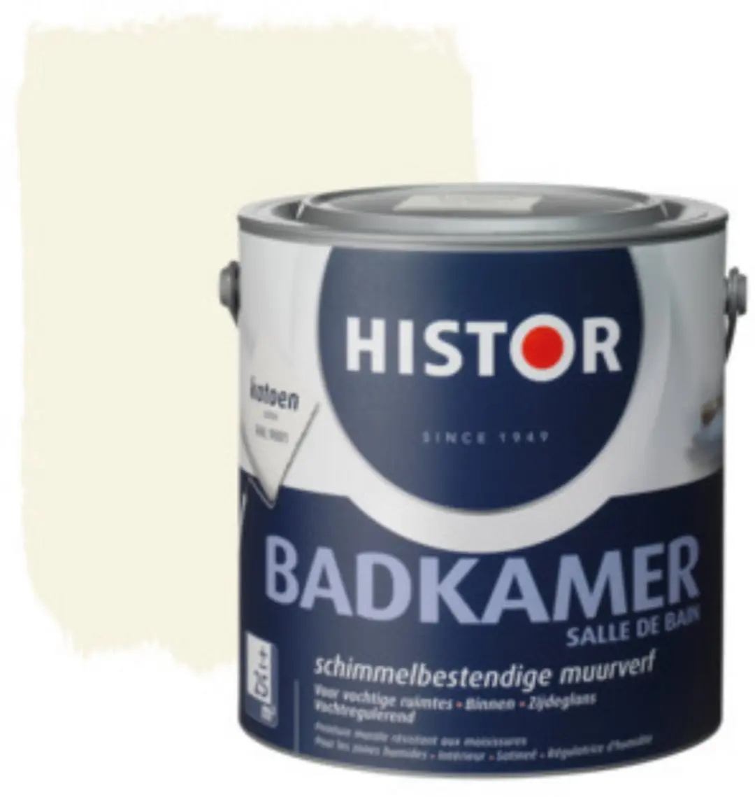 Histor Badkamer Muurverf Katoen RAL 9001 2,5L