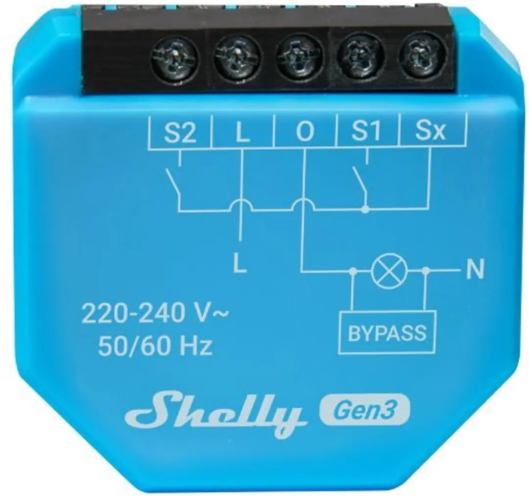 Shelly 1L Gen3 Relais 200W - Blauw