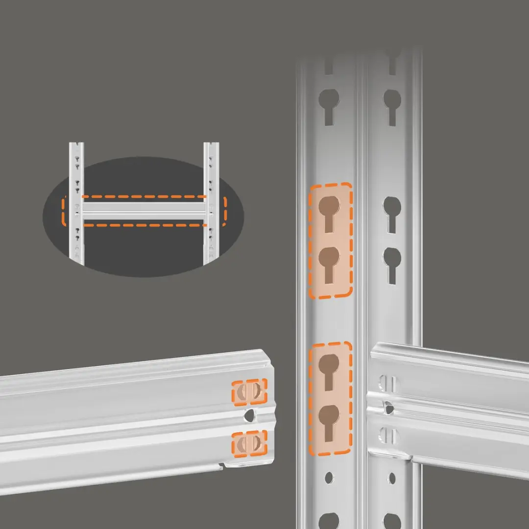 Songmics Stellingkast Opbergrek - Max 875 kg - 2 Stuks - Zilver