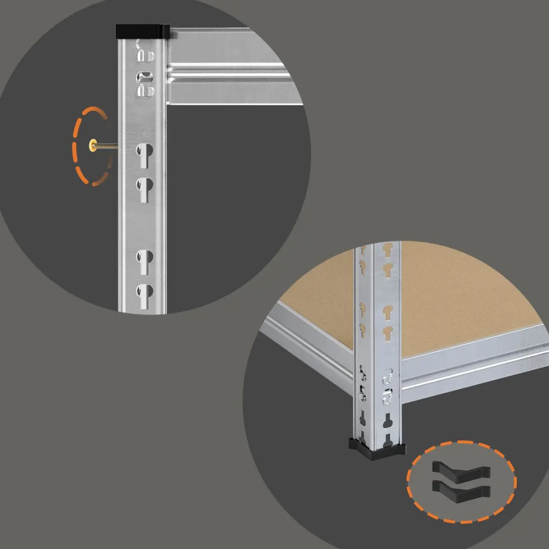 Songmics Stellingkast Opbergrek - Max 875 kg - 2 Stuks - Zilver