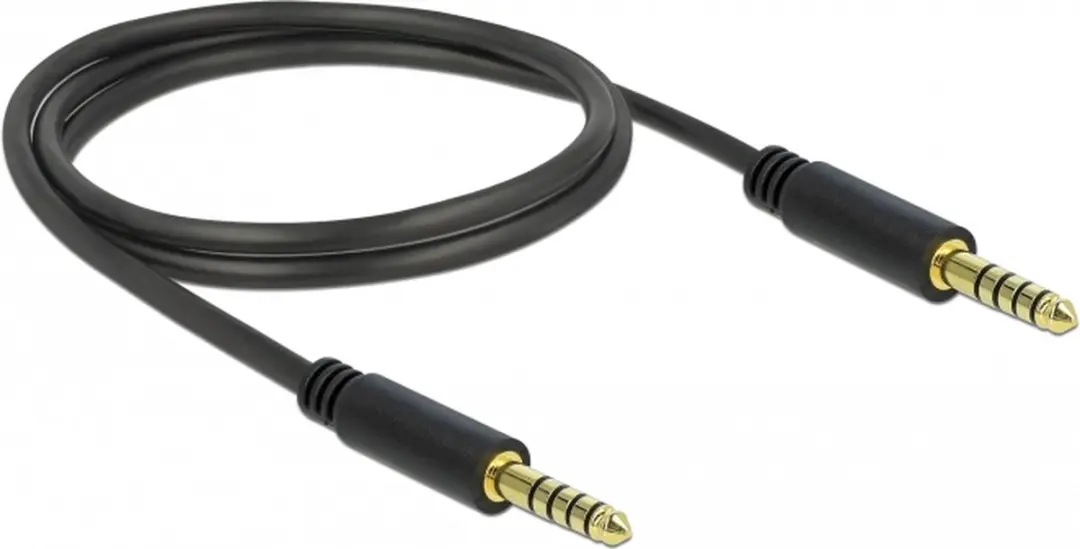 Delock 4,4mm Jack Kabel - Gebalanceerd Stereo 5-polig - 1m - Zwart