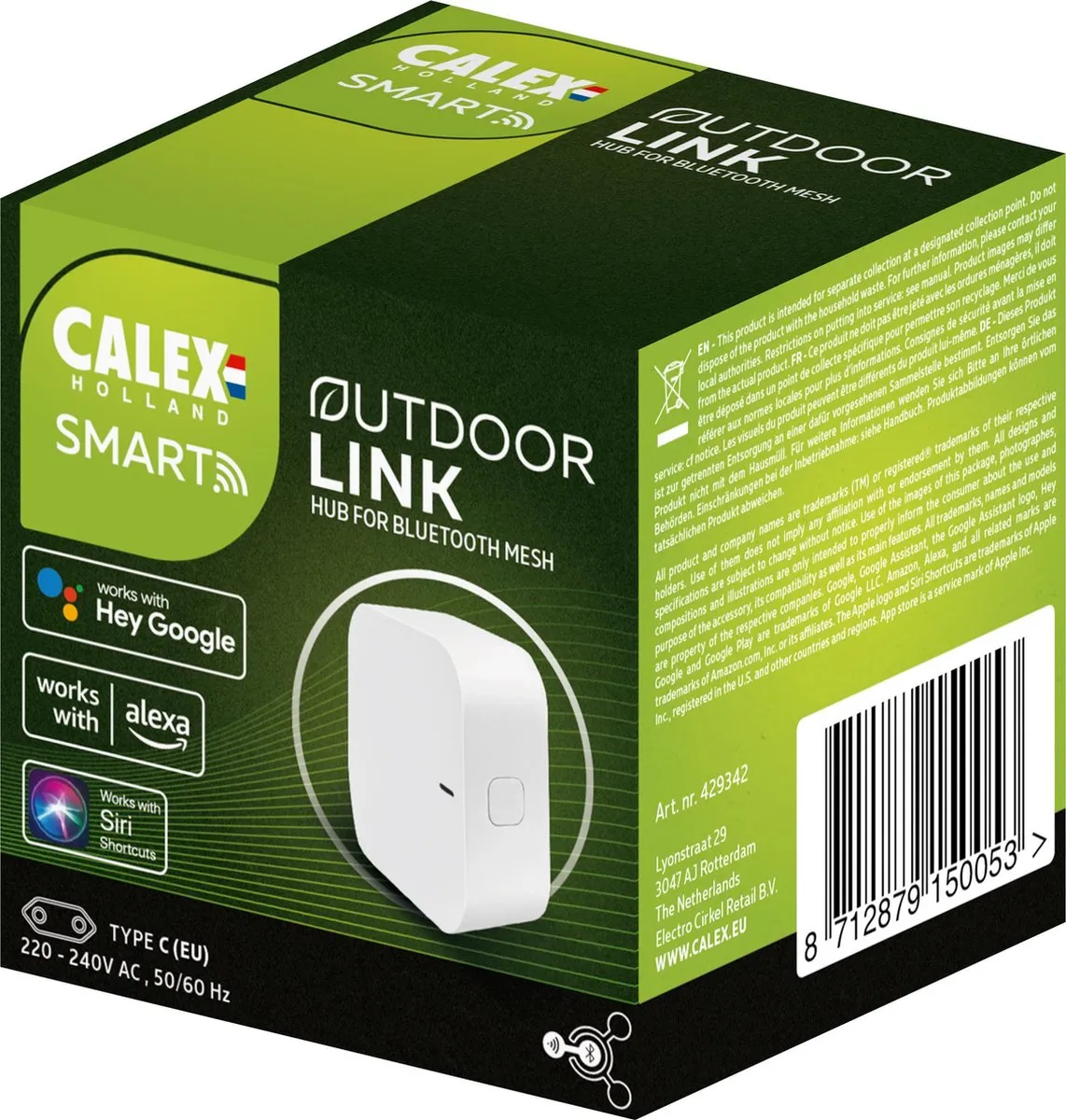 Calex Smart Outdoor Link - Plug-In Gateway voor Slimme Buitenverlichting - Bluetooth Mesh Hub