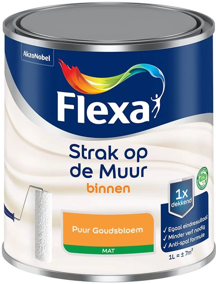 Flexa Strak Op De Muur Binnenmat Puur Goudsbloem Mengverf 1L