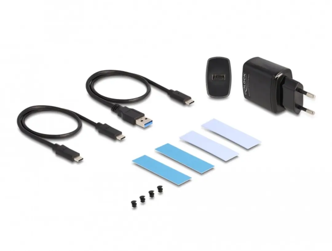 Delock 42022 USB-C M.2 NVMe Behuizing - 2x SSD - 20 Gbps - Zwart