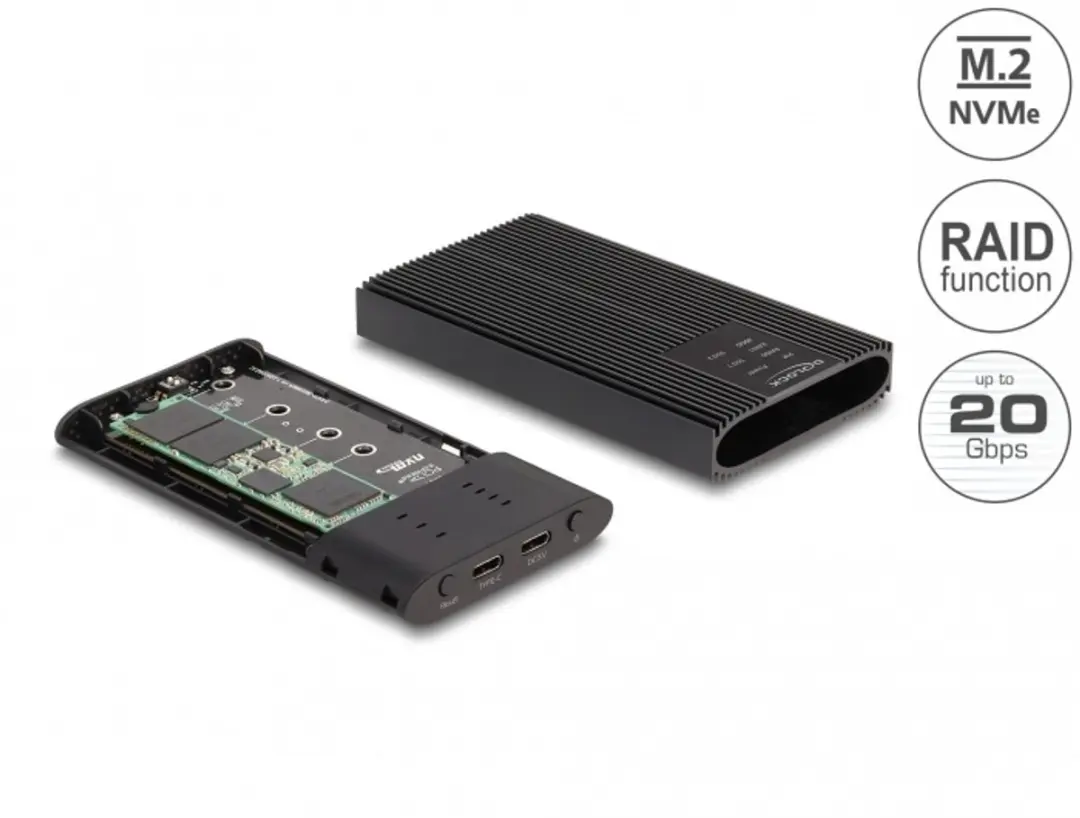 Delock 42022 USB-C M.2 NVMe Behuizing