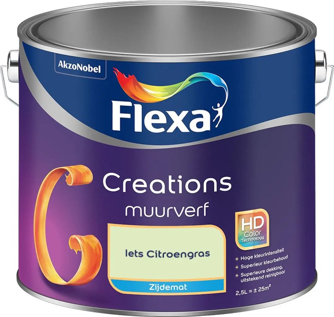 Flexa Creations Muurverf Zijdemat Iets Citroengras 2,5L