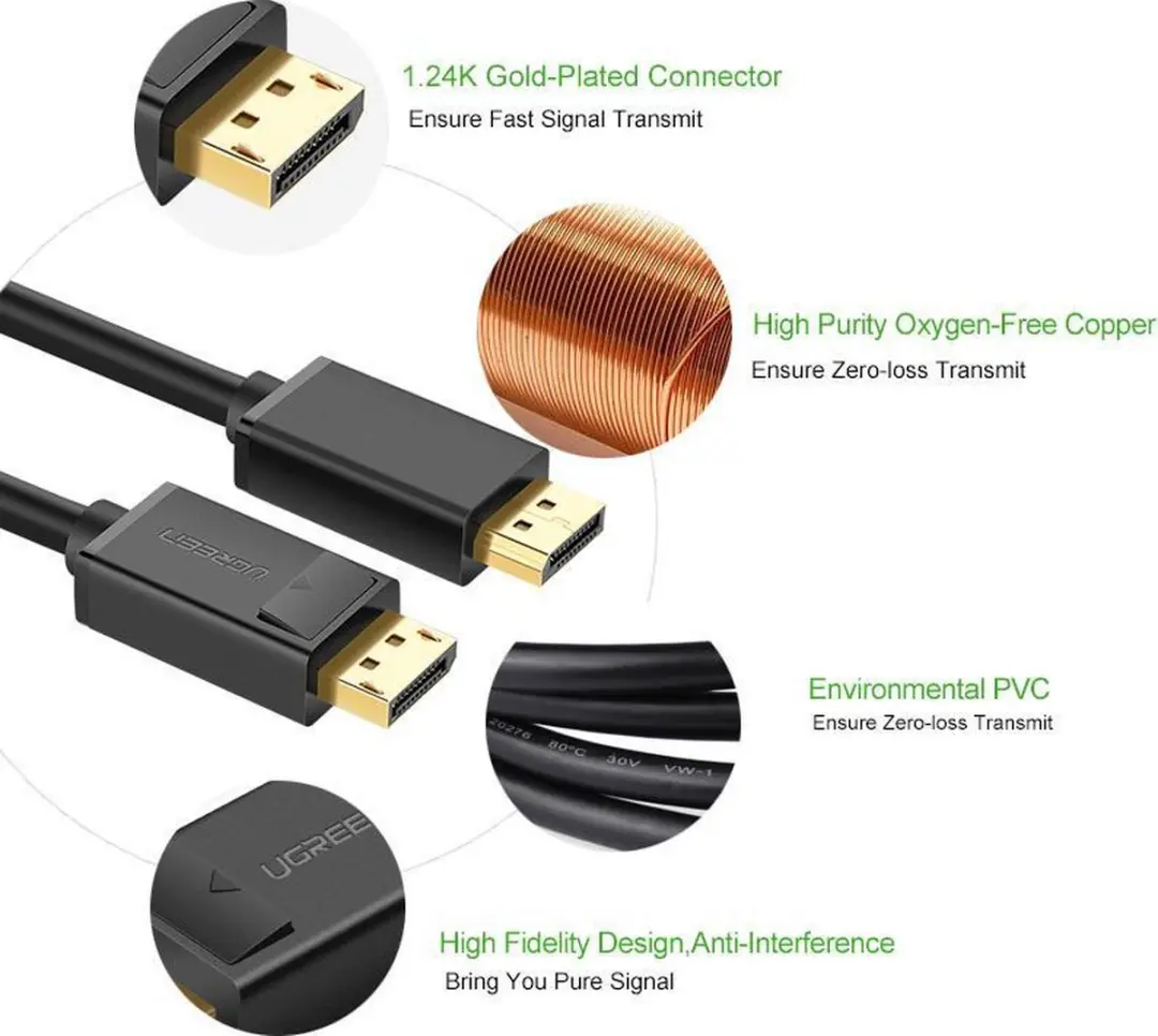 Ugreen DisplayPort Kabel 150cm - Zwart