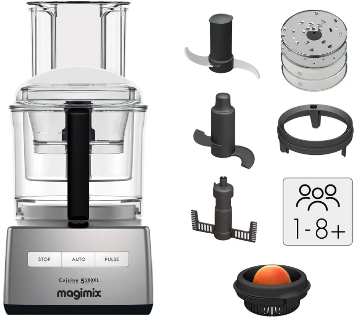 Magimix CS 5200 XL Premium Foodprocessor 1100W - Mat Chroom