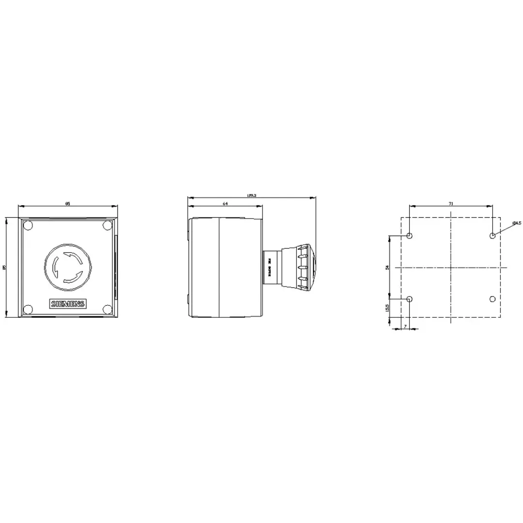 Siemens 3SU18010NB002AA2 Behuizing bodembevestiging - Rood - Draai-ontgrendeling - afbeelding 6 van 6