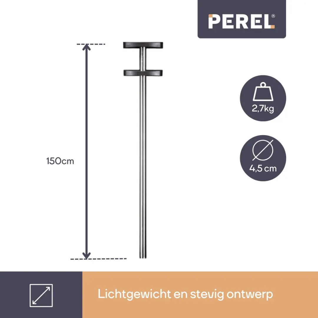Perel Brievenbuspaal 150cm - Zilver