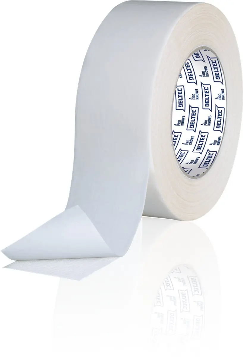 Deltec Dubbelzijdige Linnen Tapijttape 50mm x 25m - Wit
