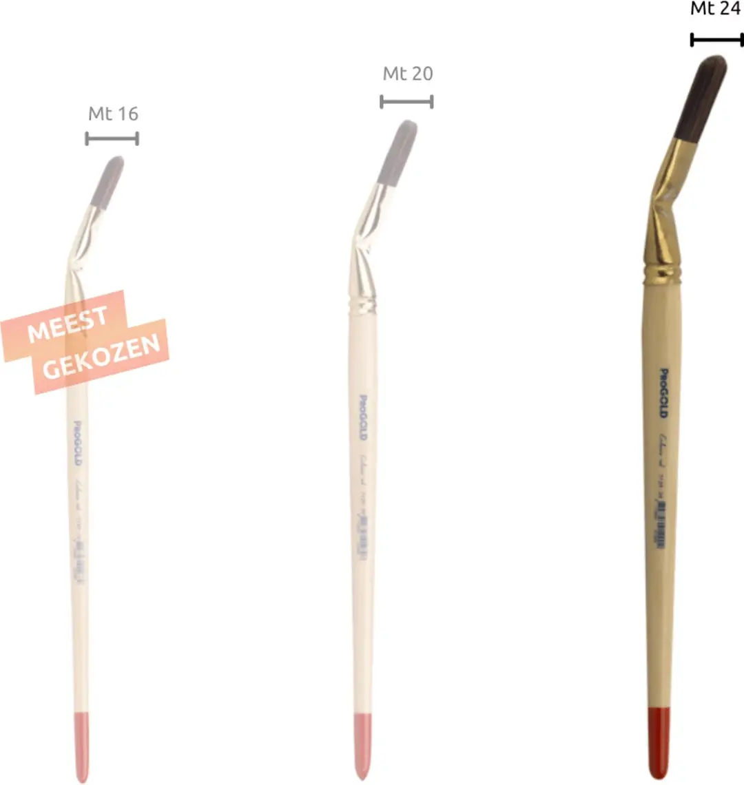 ProGold 7120-24 Gebogen Lyon Penseel - 24mm - Zwart