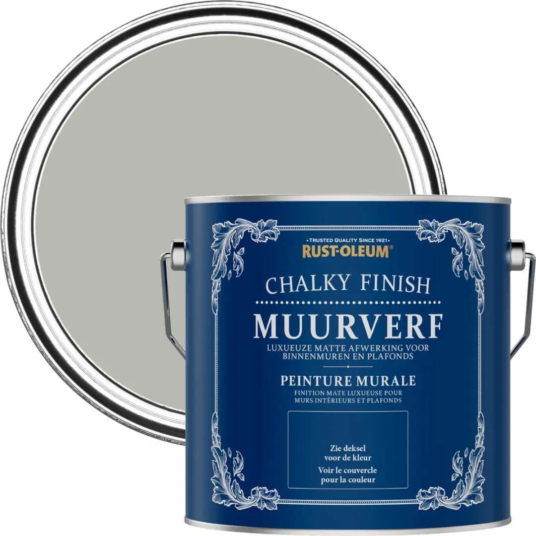 Rust-Oleum Grijs Chalky Finish Muurverf 2,5L