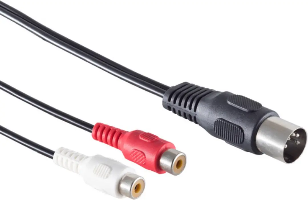 Goobay 5-pin DIN naar Stereo Tulp Kabel 1,5m - 10 Stuks - Zwart