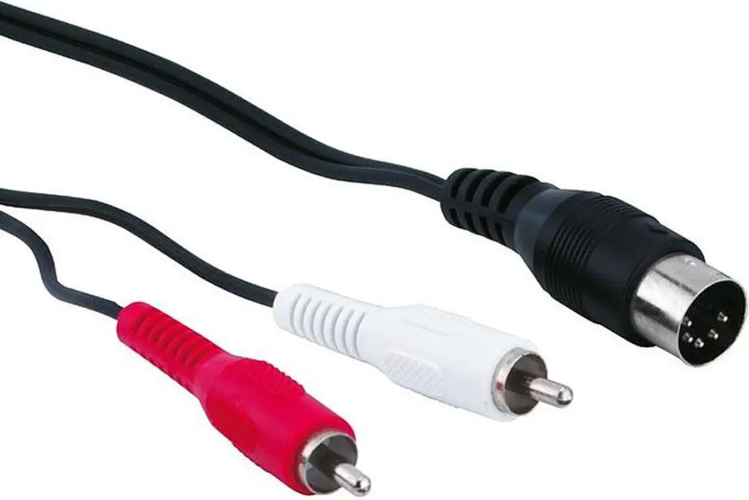 Goobay 5-pin DIN naar Stereo Tulp Kabel 1,5m - 10 Stuks - Zwart