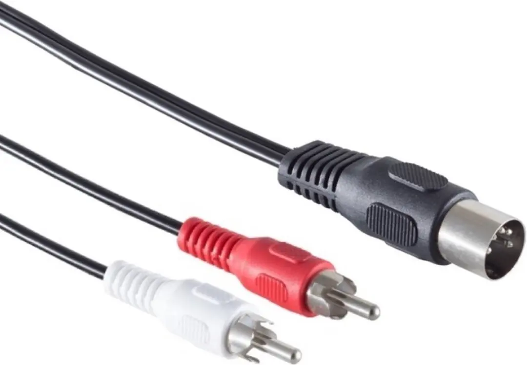 Goobay 5-pin DIN naar Stereo Tulp Kabel 1,5m - 10 Stuks - Zwart