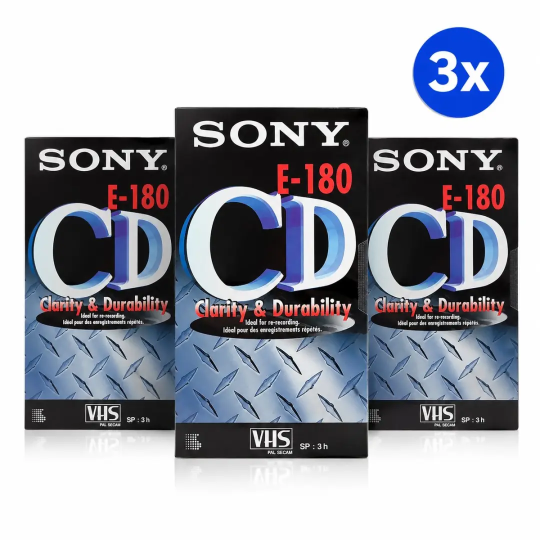 Sony E-180 VHS Videocassette 3-Pack