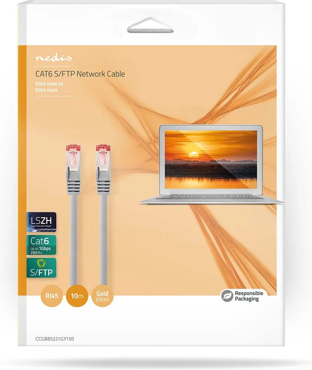 Nedis CAT6 Netwerkkabel RJ45 Male 15m - Grijs