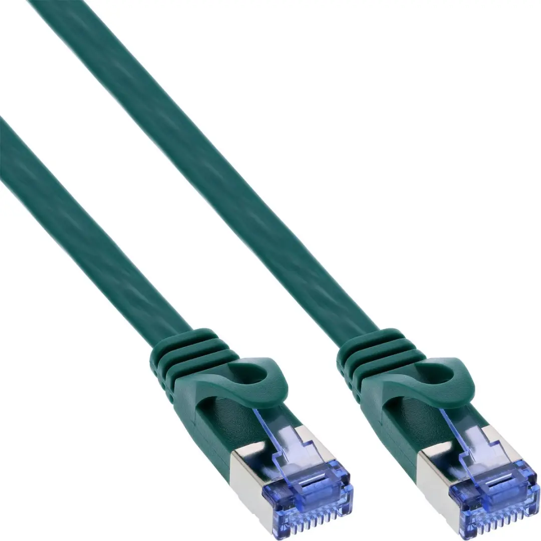 InLine® Patchkabel plat, U/FTP, Cat.6A, groen, 0,5m