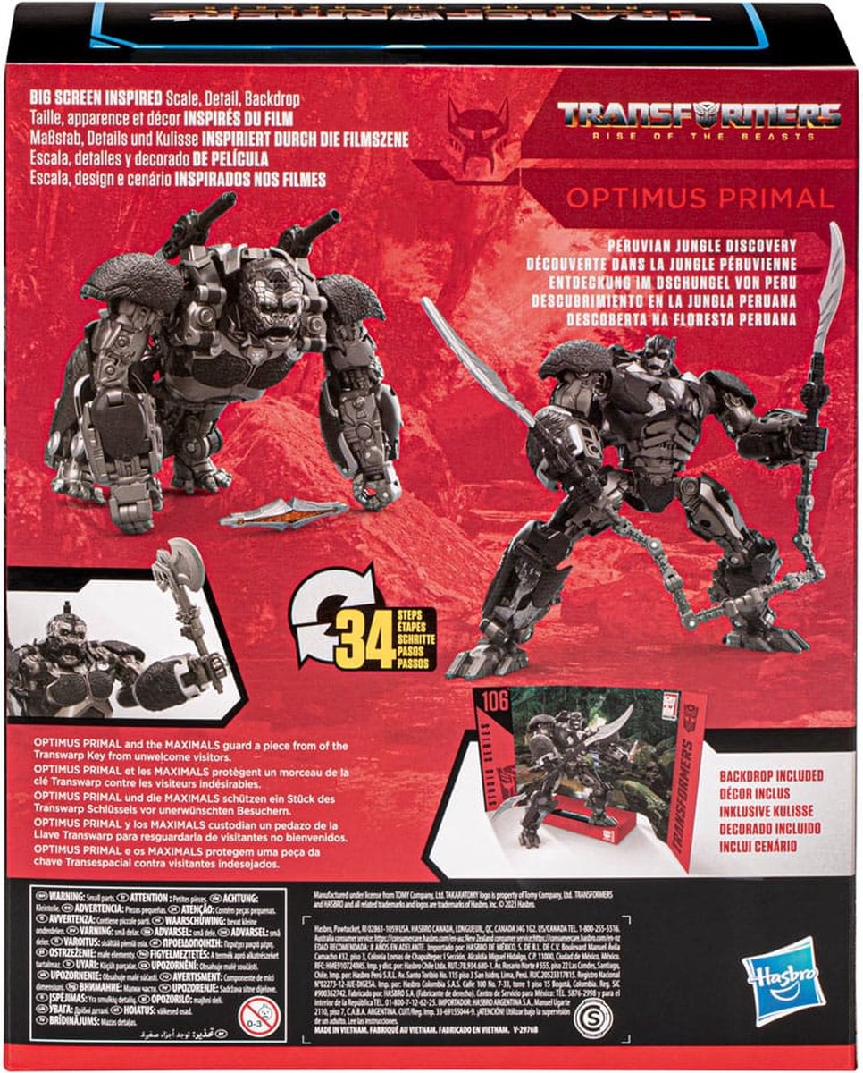 Hasbro Transformers: Rise of the Beasts Optimus Primal - Robot naar Gorilla - 22 cm