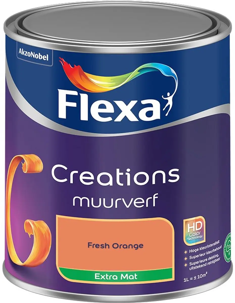 Flexa Creations Muurverf Extra Mat Fresh Orange 1L