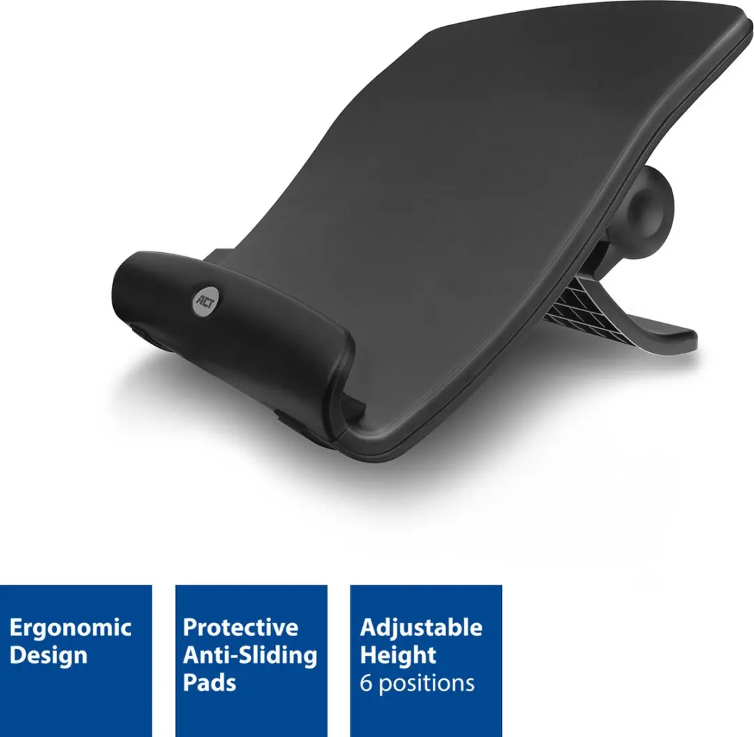 ACT AC8100 Laptopstandaard 17" - 6 standen - 4-poorts hub - Zwart