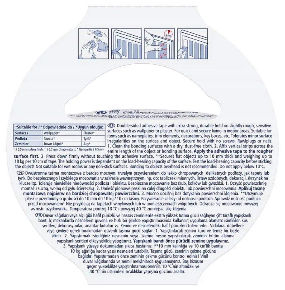 Tesa Powerbond Tape Wit 5m x 19mm - afbeelding 6 van 6