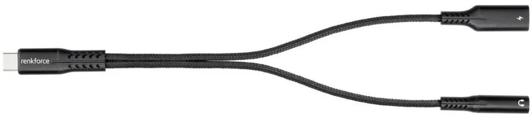 Renkforce RF-7116124 USB-C naar 3,5mm Jackkabel - 15cm - Zwart
