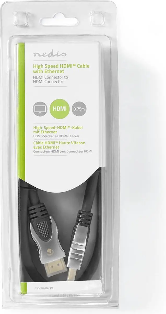 Nedis HDMI-Kabel CVGC34000AT50 4K@60Hz - 5m - Antraciet