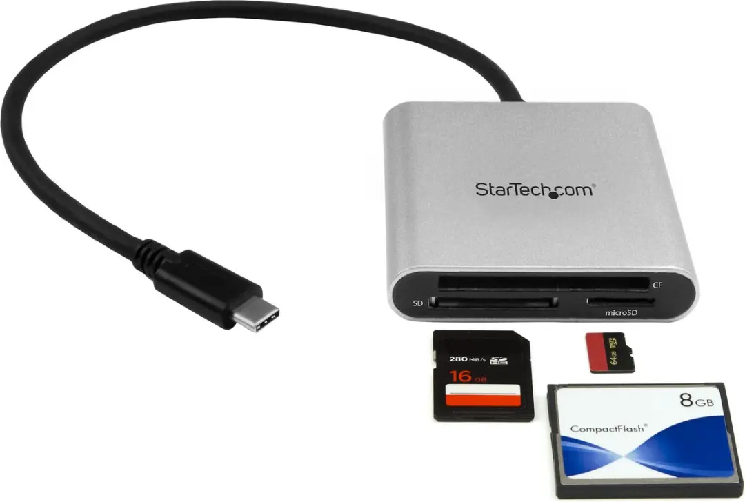 Startech FCREADU3C Card Reader - Zwart-Grijs