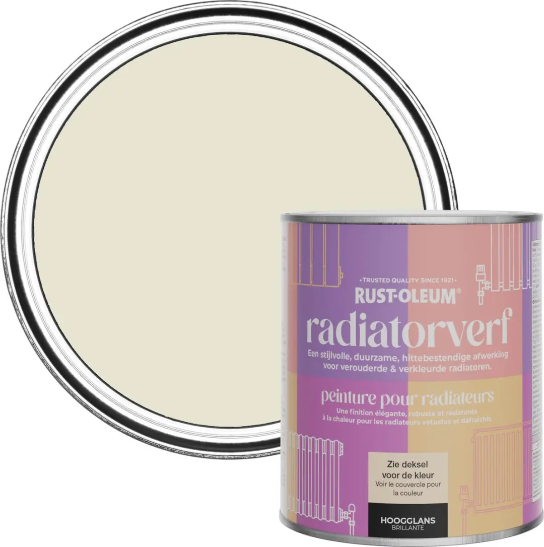 Rust-Oleum Grijs Radiatorverf Hoogglans Oyster 750ml
