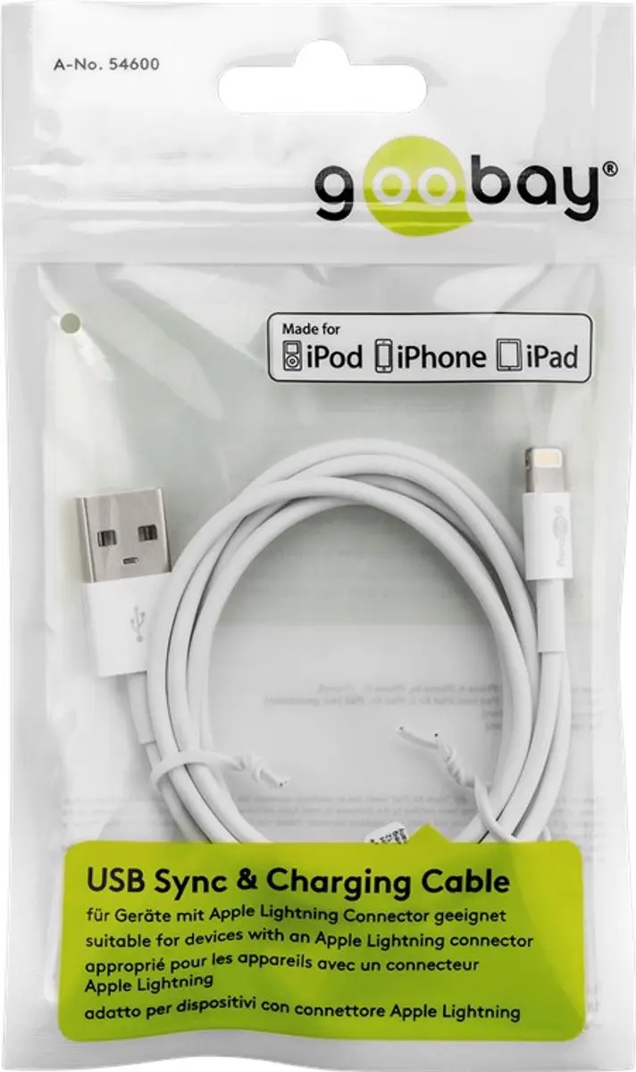 Goobay Lightning naar USB Kabel 3m - 10 Stuks