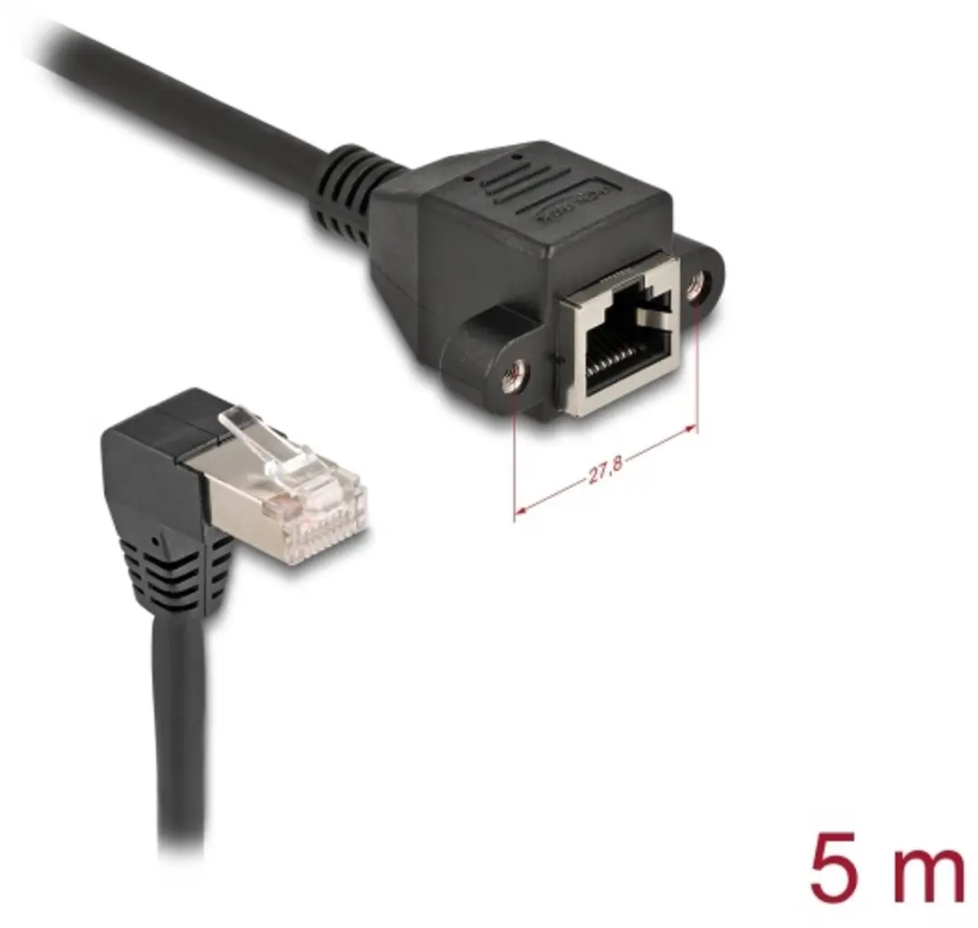Delock SFTP CAT6a Netwerk Verlengkabel 5m - Haaks - LSZH